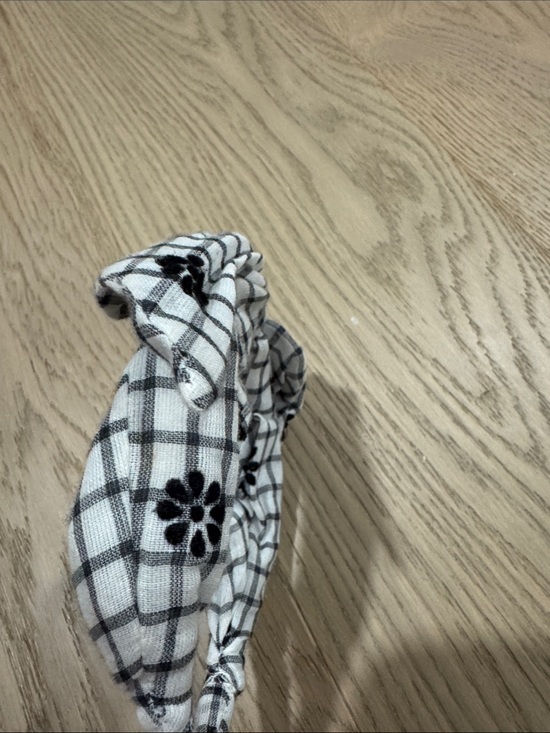 LoveShackFancy Black & White Plaid Bow Headband